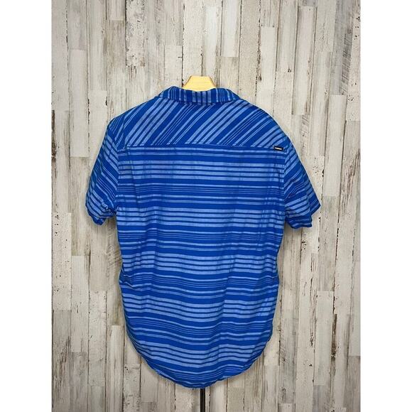Tony Hawk Men's Blue Striped Short Sleeve Button-Up Shirt Size‎ Large - Picture 3 of 4